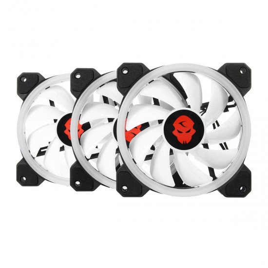 3PCS 120mm Adjustable RGB LED Light Computer Case PC Cooling Fan with Remote