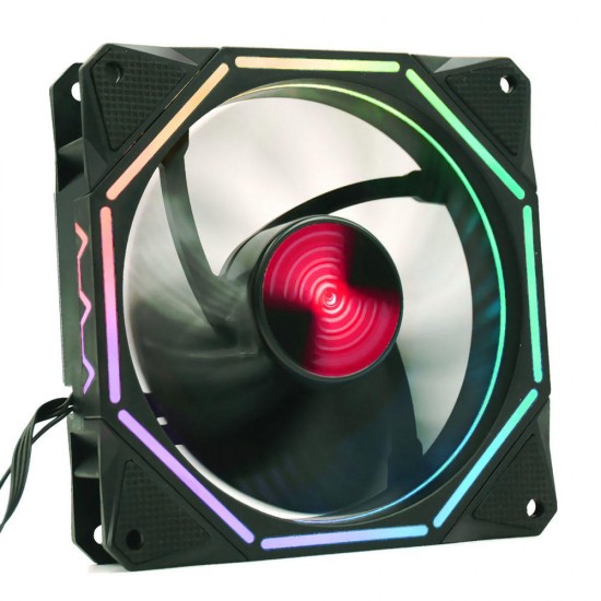 3PCS 12cm Adjustable RGB Cooling Fan with IR Controller for Desktop PC