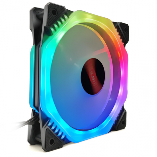 4PCS 12cm Multilayer Backlit RGB CPU Cooling Fan PC Heatsink with the RF Wireless Remote Control