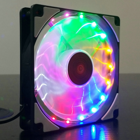 4PCS 12cm Multilayer Backlit RGB CPU Cooling Fan PC Heatsink with the RF Wireless Remote Control 4PCS 12cm Multilayer Backlit RGB CPU Cooling Fan PC Heatsink with the RF Wireless Remote Control