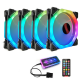 4PCS 12cm Multilayer Backlit RGB CPU Cooling Fan PC Heatsink with the RF Wireless Remote Control 4PCS 12cm Multilayer Backlit RGB CPU Cooling Fan PC Heatsink with the RF Wireless Remote Control