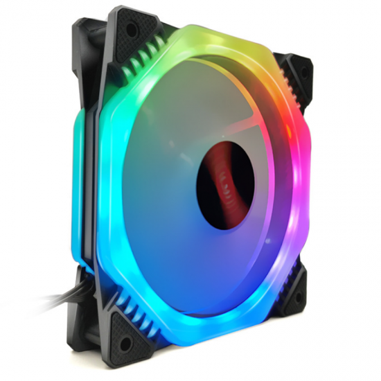 5PCS 120mm 12 Monochromatic Lights CPU Cooling Fan Multilayer Backlit RGB Cooling Fan with the Remote Control