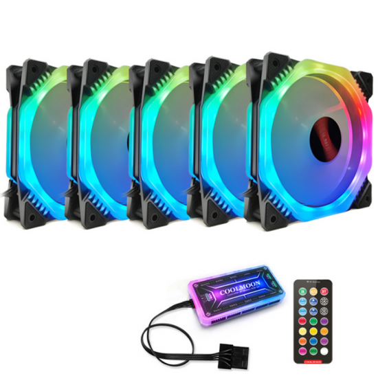 5PCS 120mm 12 Monochromatic Lights CPU Cooling Fan Multilayer Backlit RGB Cooling Fan with the Remote Control 5PCS 120mm 12 Monochromatic Lights CPU Cooling Fan Multilayer Backlit RGB Cooling Fan with the Remote Control