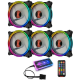 5PCS 120mm RGB Adjustable LED Cooling Fan Multiple Thin Apertures CPU Cooling Fan with the Remote Control