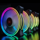 5PCS 120mm RGB Adjustable LED Cooling Fan Multiple Thin Apertures CPU Cooling Fan with the Remote Control