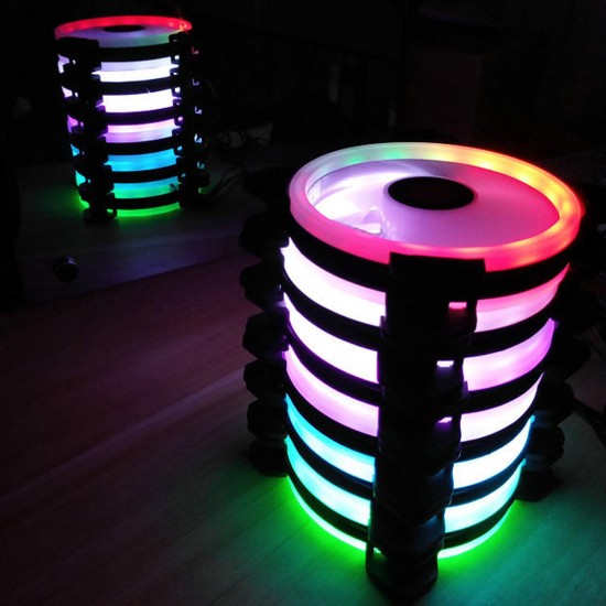 6PCS 120mm Adjustable RGB LED Light Computer PC Case Cooling Fan with Remote 6PCS 120mm Adjustable RGB LED Light Computer PC Case Cooling Fan with Remote