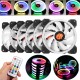 6PCS 120mm Adjustable RGB LED Light Computer PC Case Cooling Fan with Remote