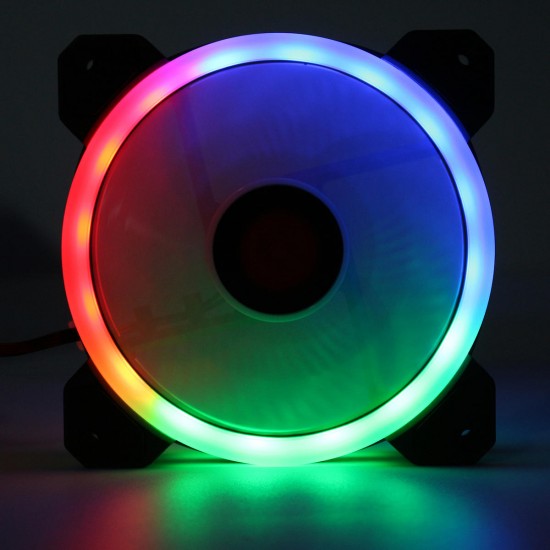 6PCS 120mm Adjustable RGB LED Light Computer PC Case Cooling Fan with Remote