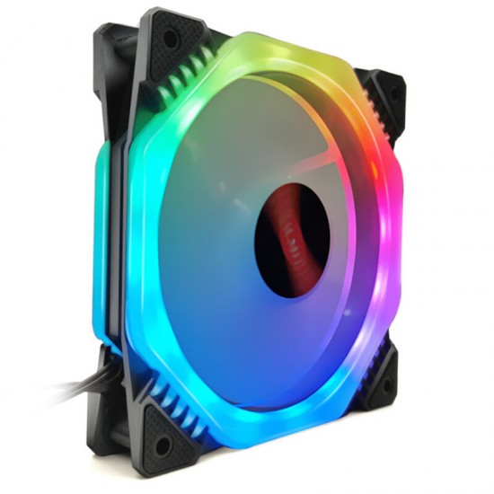 6PCS 120mm Multilayer Backlit RGB Cooling Fan Computer Case PC CPU Cooling Fan with the Remote Control