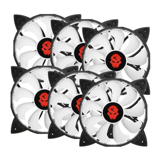 6PCS 120mm RGB Adjustable LED Cooling Fan with Controller Remote For Computer