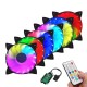 6PCS 120mm RGB Adjustable LED Cooling Fan with Controller Remote For Computer