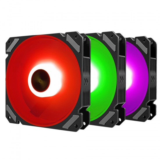 6PCS 120mm RGB PC Fans Control Music Rhythm Monochromatic Light Adjustable Cooling Fan With the Remote Control