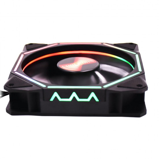 6PCS 12cm Adjustable RGB Cooling Fan with IR Controller for Desktop PC