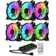 6PCS Adjustable RGB LED Light Computer Case PC Cooling Fan With The Remote Control 6PCS Adjustable RGB LED Light Computer Case PC Cooling Fan With The Remote Control