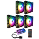 5PCS Colorful Backlight 120mm CPU Cooling Fan Mute PC Heatsink with the Remote Control 5PCS Colorful Backlight 120mm CPU Cooling Fan Mute PC Heatsink with the Remote Control