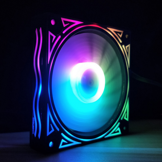 6PCS 12cm Multilayer Backlit RGB CPU Cooling Fan Computer PC Case with the RF Wireless Remote Control