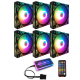 6PCS 12cm Multilayer Backlit RGB CPU Cooling Fan Computer PC Case with the RF Wireless Remote Control 6PCS 12cm Multilayer Backlit RGB CPU Cooling Fan Computer PC Case with the RF Wireless Remote Control