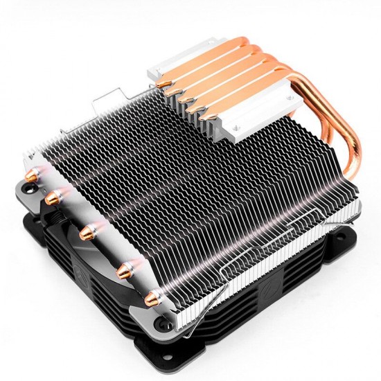 HS-T5 CPU Fan Silent Radiator Temperature Control Desktop I5 i7 AMD Colorful 5 Copper Tube CPU Fan