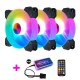 E09005 5V 12V 6 Pin Adjustable RGB PC Case Fan Light Computer Case PC Cooling Fan with Remote