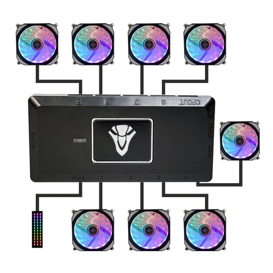 12cm RGB LED Light Computer Case Cooling Fan Support PC Software Control 12cm RGB LED Light Computer Case Cooling Fan Support PC Software Control