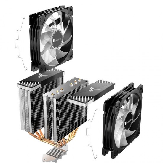 CR2000 6 Heatpipes Double tower CPU Cooler 120mm 5V/3PIN ARGB Cooling Fan 4PIN PWM Silence For LGA 775 1155 1156 AM4 AM3