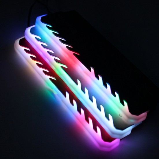 NC-3 RGB Colorful Backlit Aluminium Mg Alloy Memory Cooling Clamp Heatsink Computer Memory Cooler