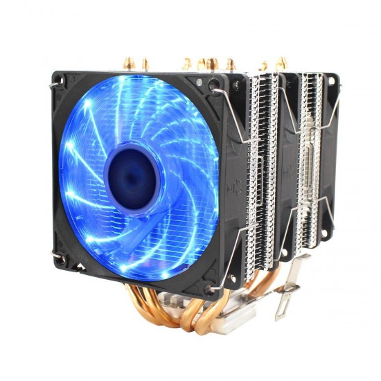CPU Silent 3 Fan 4 Heat Pipe 3 Wire Intelligent Temperature Control CPU Cooler Cooling Fan for Intel 775/1150/1151/115 U8Z6