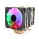 CPU Silent 3 Fan 4 Heat Pipe 3 Wire RGB Colorful Intelligent Temperature Control CPU Cooler Cooling Fan for Intel 775/1150/1151/115 U8Z6