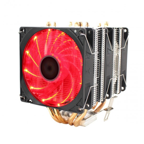 CPU Silent Double Fan 4 Heat Pipe 2 Wire Intelligent Temperature Control CPU Cooler Cooling Fan for Intel 775/1150/1151/115 U8Z6