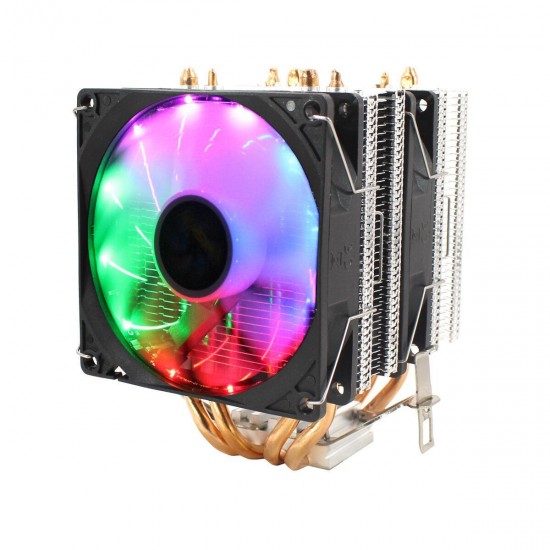 CPU Silent Dual Fan 4 Heat Pipe 3 Wire Intelligent Temperature Control CPU Cooler Cooling Fan for Intel 775/1150/1151/115 U8Z6 CPU Silent Dual Fan 4 Heat Pipe 3 Wire Intelligent Temperature Control CPU Cooler Cooling Fan for Intel 775/1150/1151/115 U8Z6