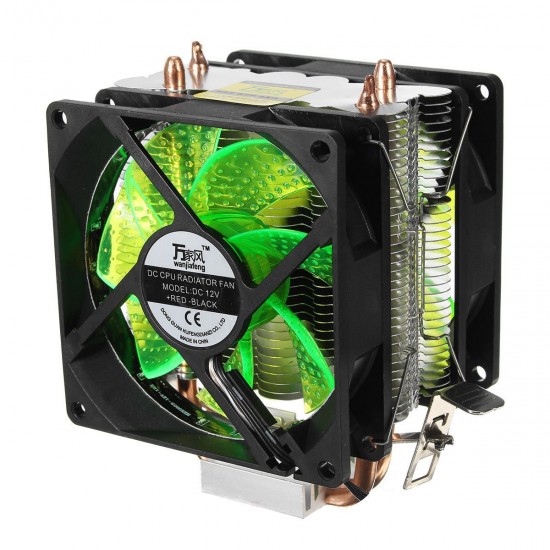 LED Double Heat Pipe Dual Fan Quiet CPU Cooler Cooling Fan Heat Sink For LGA 1155 775 1156 AMD