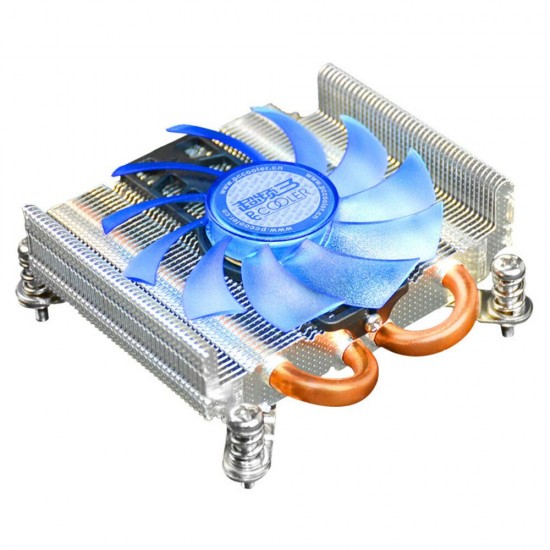 S85 Ultra-Thin Computer CPU Cooler 2 Heatpipes 80mm Mute Radiator Socket Intel 775 115x CPU Cooler For HTPC 1U Mini Case All-in-one Cooling