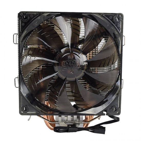 12V X6 4 Pin Double Blue LED Copper CPU Cooler Cooling Fan For AMD AM4 Intel LGA 775