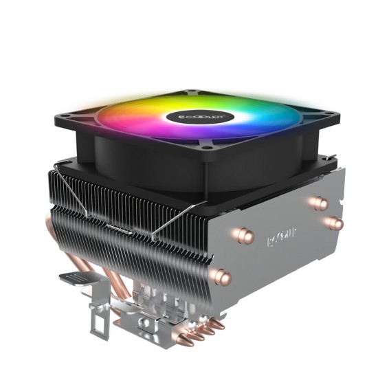 Down Blowing CPU Air Cooler HALO FRGB 120mm 110W Silent PWM Cooling Fan Heat Dissipation Cooler with ARGB Lights for Intel AMD