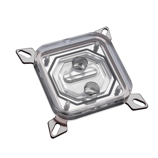 Desktop Computer CPU Water Cooling Head 0.4mm Micro Watercourse Acrylic Plate CPU Water Block with G1/4 Inner Thread Desktop Computer CPU Water Cooling Head 0.4mm Micro Watercourse Acrylic Plate CPU Water Block with G1/4 Inner Thread