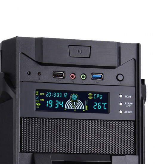 STW 5023 5.25 inch LCD Panel CPU Cooling Fan Speed Temperature Controller Desktop PC Case Drive Bay