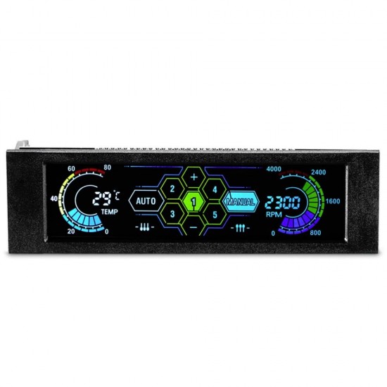 STW 5.25 inch LCD Front Panel CPU Cooling Fan Speed Controller Temperature Monitor PC Drive Bay