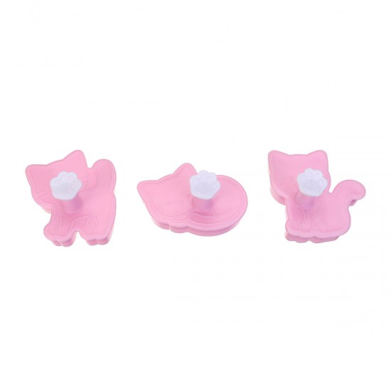 3Pcs/Set Cat Cookie Biscuit Plunger Cutter Fondant Cake Mold Baking Mould Kitchen Tools 3Pcs/Set Cat Cookie Biscuit Plunger Cutter Fondant Cake Mold Baking Mould Kitchen Tools