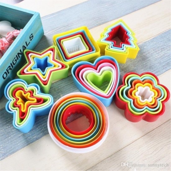 5-6Pcs Flower Heart Mould Fondant Cake Cookie Sugarcraft Cutters Molds Tool Set