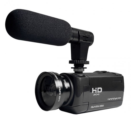 18x Digital Zoom 1080P HD Digital Camcorder Video Vlogging Camera External Microphone DV
