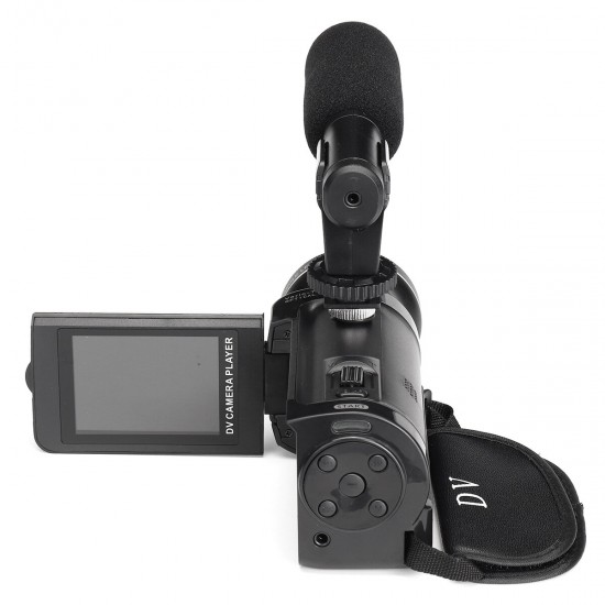 18x Digital Zoom 1080P HD Digital Camcorder Video Vlogging Camera External Microphone DV