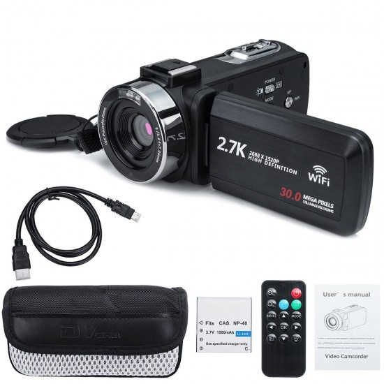 3 Inch Ultra HD Digital DV Camcorder 2.7K 16X Zoom 30MP Video Camera for Live Vlogging Broadcast