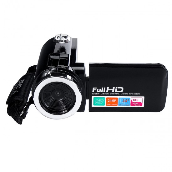 4K HD 1080P 24MP 18X Zoom 3 Inch LCD Digital Camcorder Video DV Camera With Mic