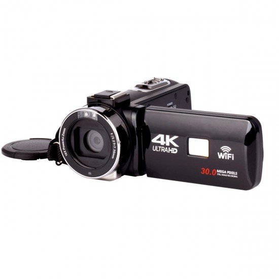 4K WiFi Ultra HD 1080P 16X ZOOM Digital Video Camera DV Camcorder with Lens and Microphone