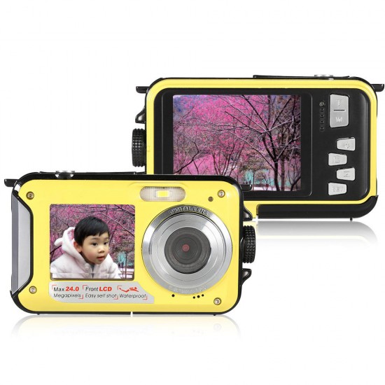 W599 24MP 2.7 Inch Double Screen Waterproof Anti Shake 16X Zoom 1920x1080 HD Camera