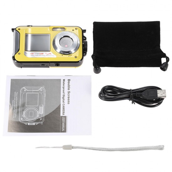 W599 24MP 2.7 Inch Double Screen Waterproof Anti Shake 16X Zoom 1920x1080 HD Camera