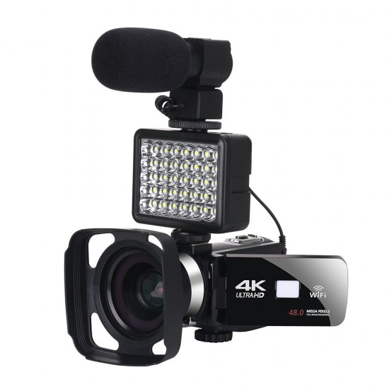 AF2 48M 4K Video Camera Camcorder for Vlogging Live Broadcast NightShot 3.0 inch Touch Screen Anti-shake Camcorder WIFI APP Control DV Video Recording with Microphone Lens Light AF2 48M 4K Video Camera Camcorder for Vlogging Live Broadcast NightShot 3.0 inch Touch Screen Anti-shake Camcorder WIFI APP Control DV Video Recording with Microphone Lens Light