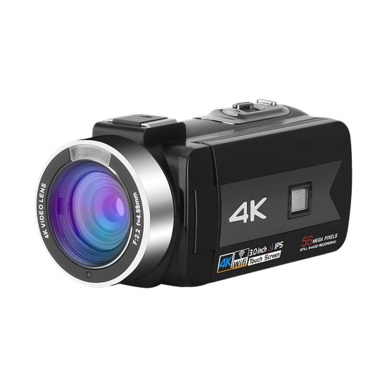 K1 56MP 16X Zoom 4K Video Camera Camcorder for Youtube Live Stream Broadcast IR Night Vision HD DV Video Recorder Digital Camera WiFi APP Control 5-axis Image Stabilization Anti-shake With Microphone Stabilizer Handle