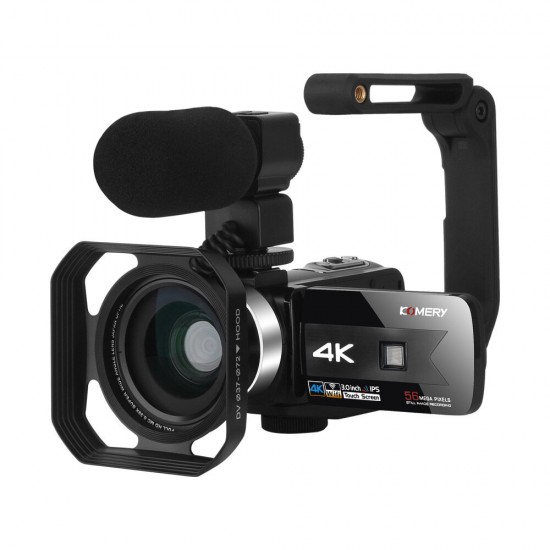K1 56MP 16X Zoom 4K Video Camera Camcorder for Youtube Live Stream Broadcast IR Night Vision HD DV Video Recorder Digital Camera WiFi APP Control 5-axis Image Stabilization Anti-shake With Microphone Stabilizer Handle