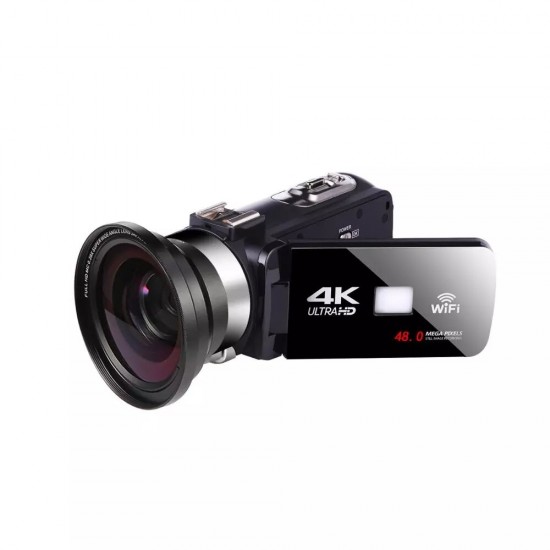 AF2 4K 48MP Digital Camcorder Wifi APP Control for Youbute Vlogging Live Video Recording Camera NightShot DV with Microphone Wide Angle Lens